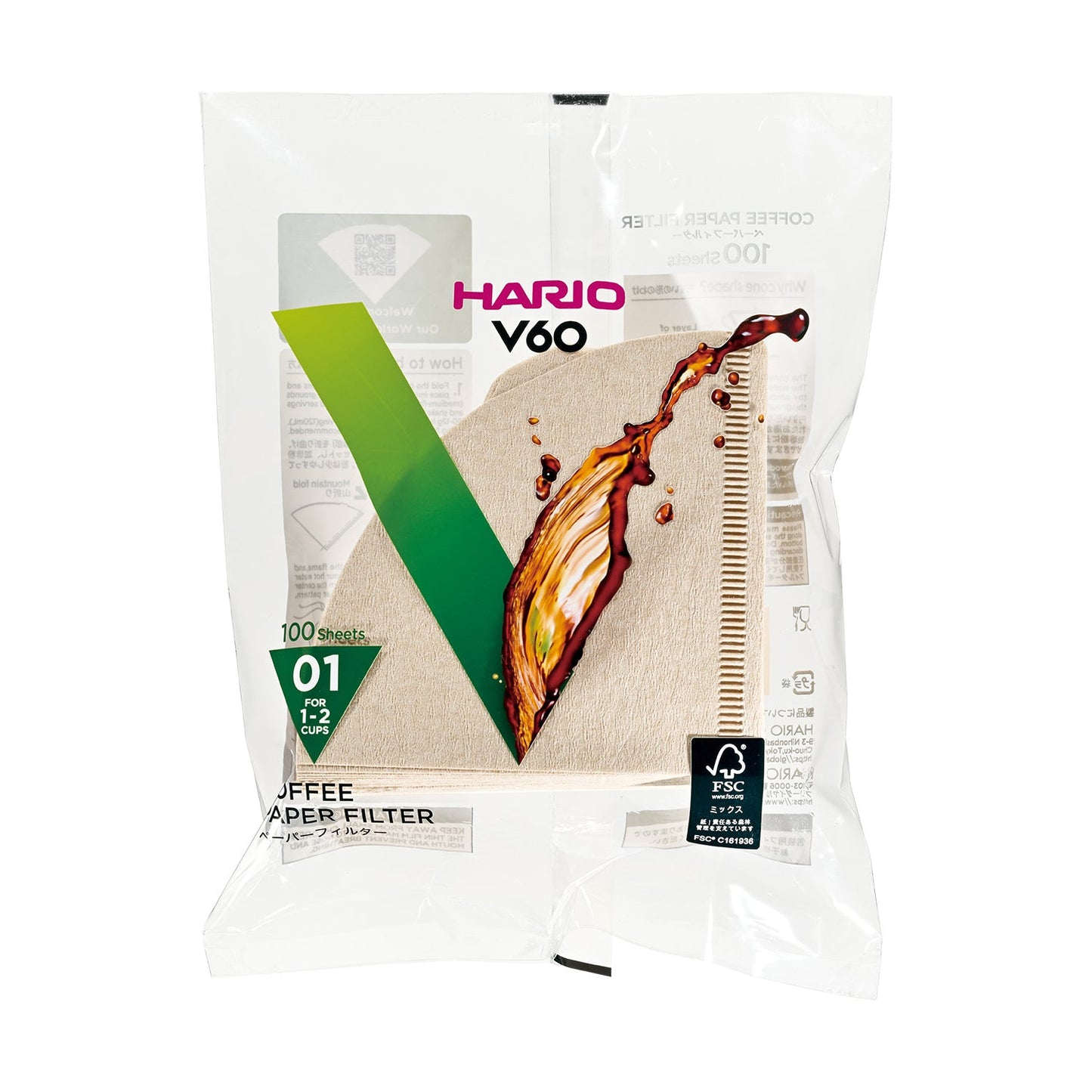 HARIO MISARASHI 01, V60 Filtertüten, 100 Stk.