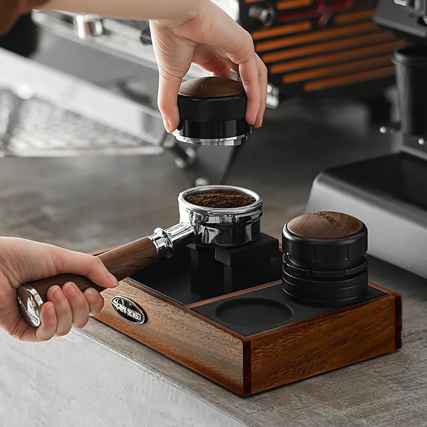 MHW-3BOMBER Espresso-Tamperstation Kaffeemaschinen-Siebträgerhalter