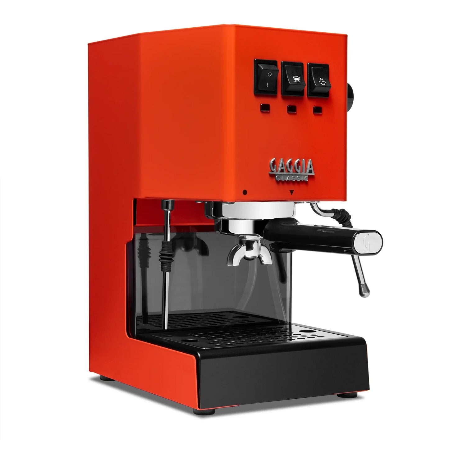 Red Gaggia coffee machine on a white background
